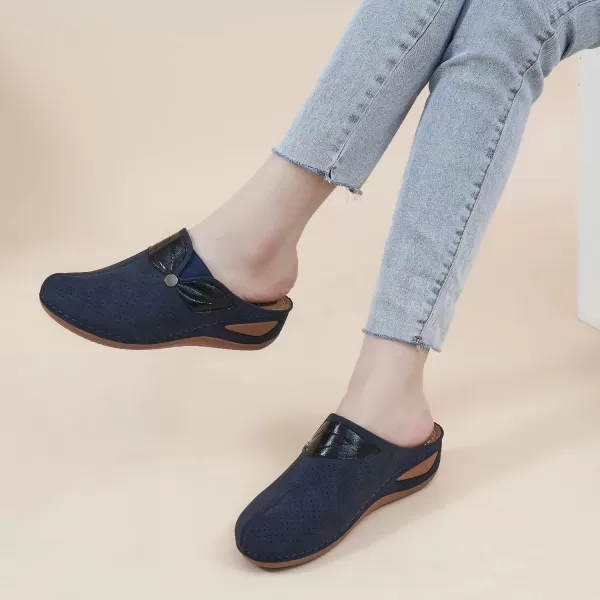 Ecetana Clogs for Women Shoes Platform Sandals Slippers House Mule Comfortable Slip on Womens Casual Wedge Sandals