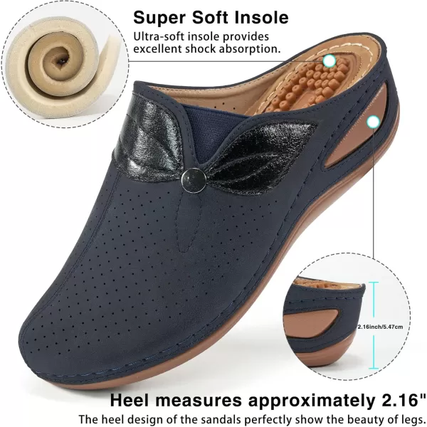 Ecetana Clogs for Women Shoes Platform Sandals Slippers House Mule Comfortable Slip on Womens Casual Wedge Sandals