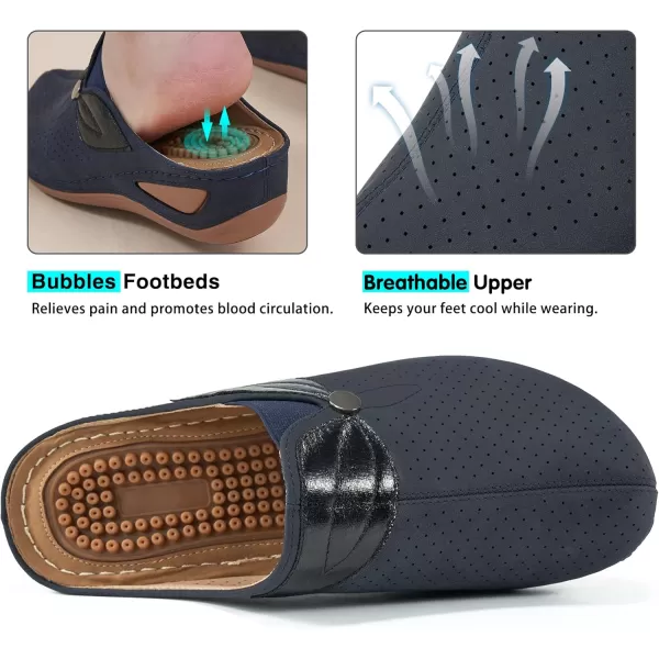 Ecetana Clogs for Women Shoes Platform Sandals Slippers House Mule Comfortable Slip on Womens Casual Wedge Sandals