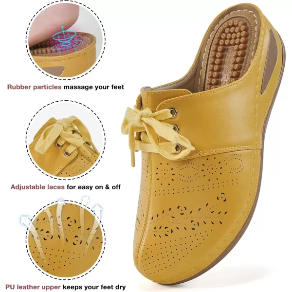 Ecetana Mules for Women Slip on Clogs Shoes Casual Summer Wedge Sandals Comfort Walking Mules