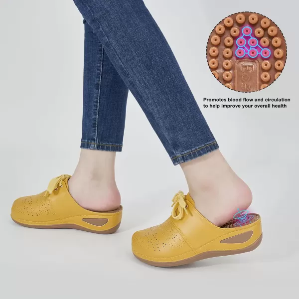 Ecetana Mules for Women Slip on Clogs Shoes Casual Summer Wedge Sandals Comfort Walking Mules