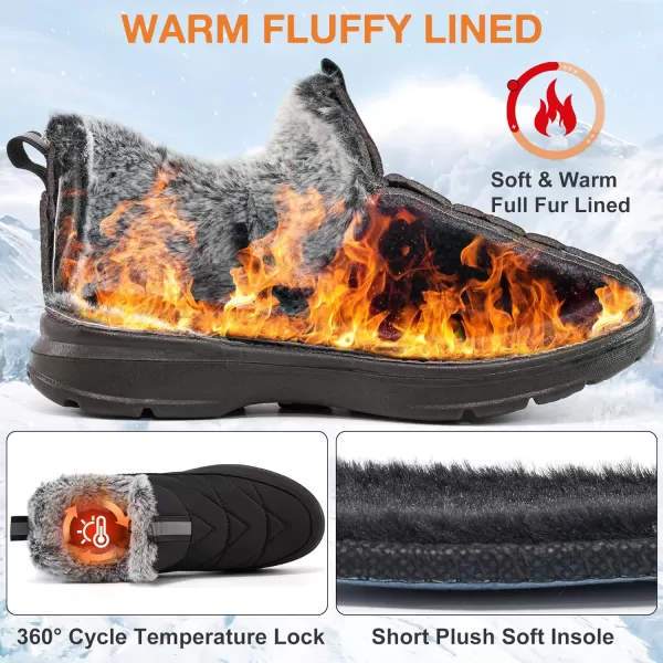 Ecetana Womens Boots Snow Winter Shoes Warm Ankle Booties with Fur Lined Comfortable Outdoor Waterproof Slip on Boots for Women