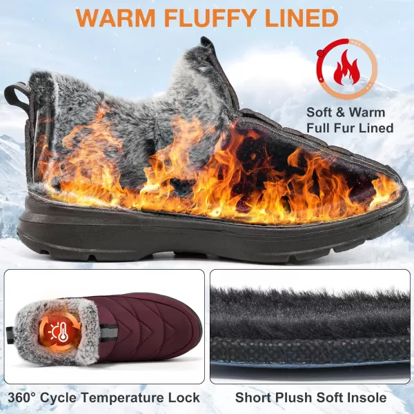 Ecetana Womens Boots Snow Winter Shoes Warm Ankle Booties with Fur Lined Comfortable Outdoor Waterproof Slip on Boots for Women