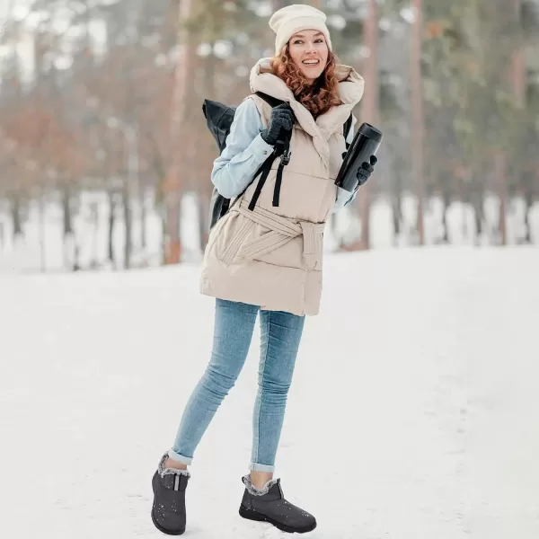 Ecetana Womens Boots Snow Winter Shoes Warm Ankle Booties with Fur Lined Comfortable Outdoor Waterproof Slip on Boots for Women
