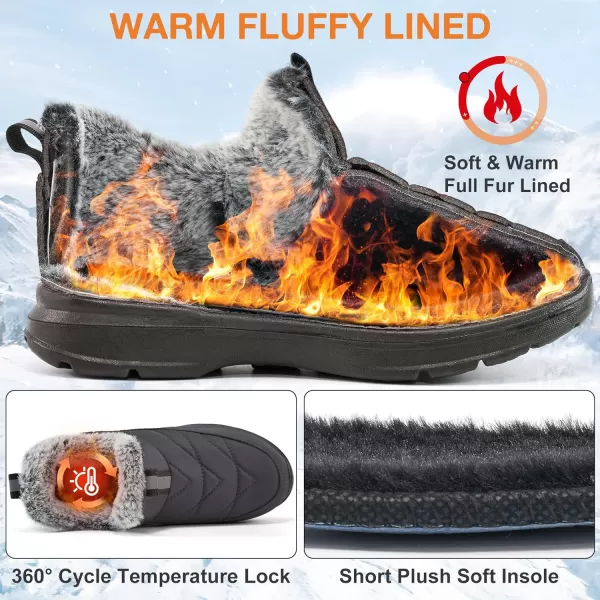 Ecetana Womens Boots Snow Winter Shoes Warm Ankle Booties with Fur Lined Comfortable Outdoor Waterproof Slip on Boots for Women