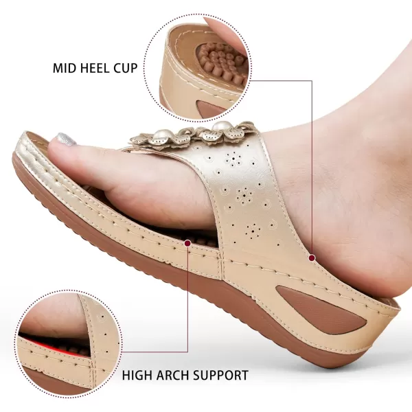 Ecetana Womens Sandals Platform Wedge: Comfortable Dressy Casual Summer Beach Shoes Slides Walking Flip Flops for Women