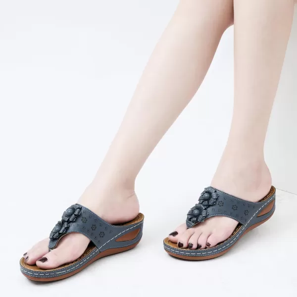 Ecetana Womens Sandals Platform Wedge: Comfortable Dressy Casual Summer Beach Shoes Slides Walking Flip Flops for Women
