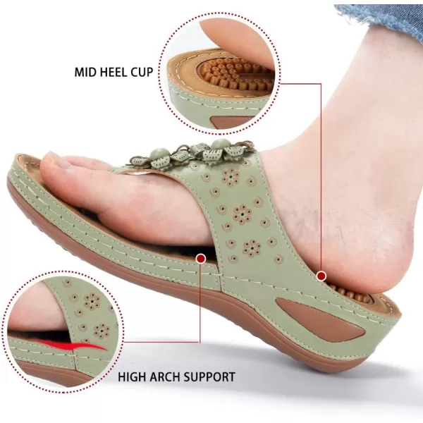 Ecetana Womens Sandals Platform Wedge: Comfortable Dressy Casual Summer Beach Shoes Slides Walking Flip Flops for Women