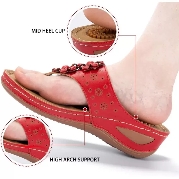 Ecetana Womens Sandals Platform Wedge: Comfortable Dressy Casual Summer Beach Shoes Slides Walking Flip Flops for Women