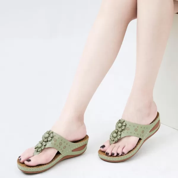 Ecetana Womens Sandals Platform Wedge: Comfortable Dressy Casual Summer Beach Shoes Slides Walking Flip Flops for Women