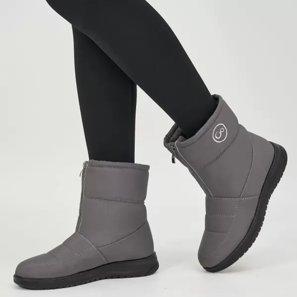 Ecetana Womens Snow Boots for Winter: Ankle Booties with Warm Fur Lined Waterproof Shoes Slip On Comfortable Lightweight Zipper Boots for Women