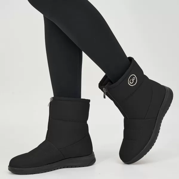 Ecetana Womens Snow Boots for Winter: Ankle Booties with Warm Fur Lined Waterproof Shoes Slip On Comfortable Lightweight Zipper Boots for Women