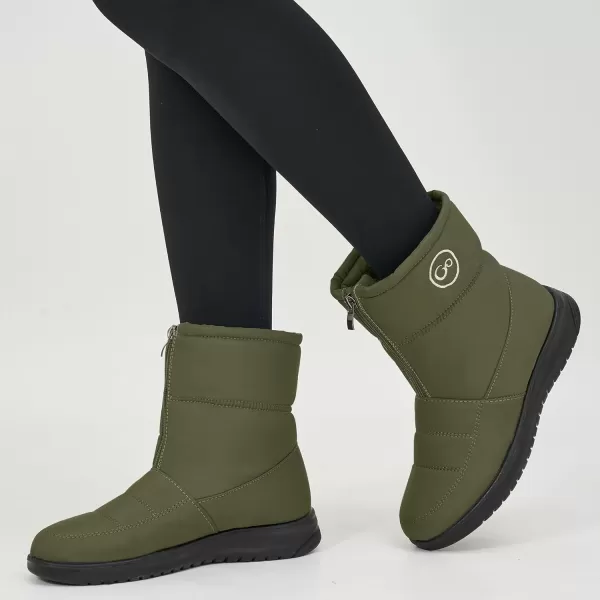 Ecetana Womens Snow Boots for Winter: Ankle Booties with Warm Fur Lined Waterproof Shoes Slip On Comfortable Lightweight Zipper Boots for Women
