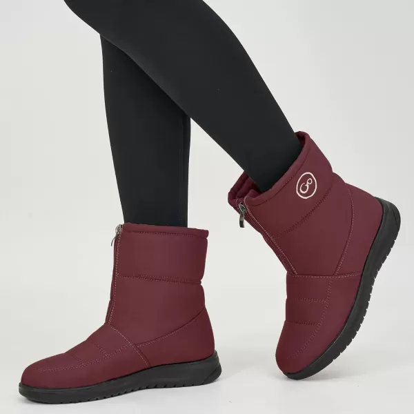 Ecetana Womens Snow Boots for Winter: Ankle Booties with Warm Fur Lined Waterproof Shoes Slip On Comfortable Lightweight Zipper Boots for Women