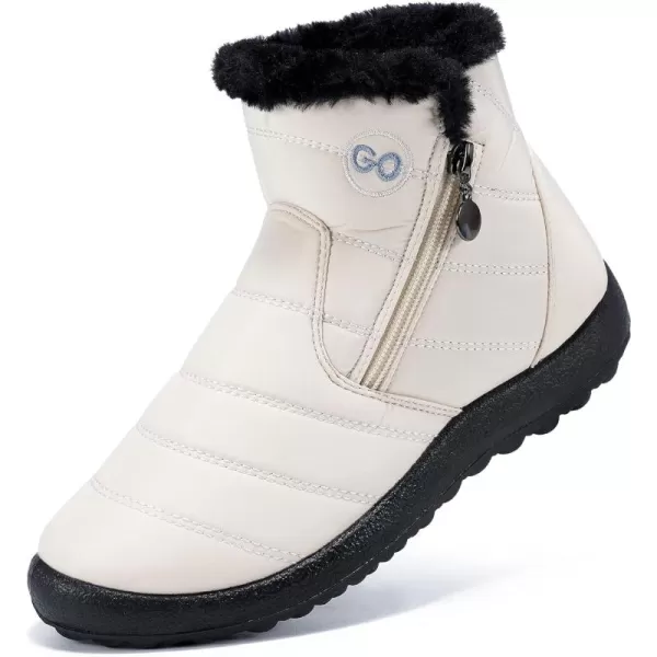 DUOYANGJIASHA Snow Boots for Women Winter Warm Ankle Booties Waterproof Comfortable Slip On Outdoor Fur Lined Lining Zipper Womens Snow Boots
