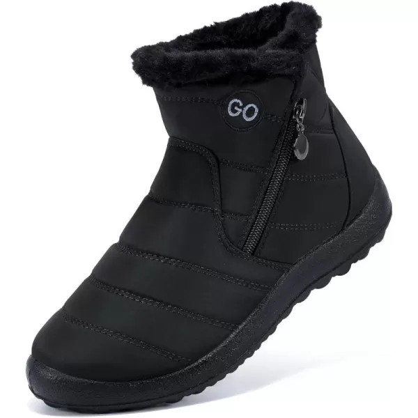 DUOYANGJIASHA Snow Boots for Women Winter Warm Ankle Booties Waterproof Comfortable Slip On Outdoor Fur Lined Lining Zipper Womens Snow Boots
