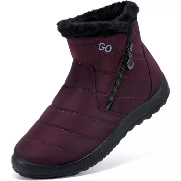 DUOYANGJIASHA Snow Boots for Women Winter Warm Ankle Booties Waterproof Comfortable Slip On Outdoor Fur Lined Lining Zipper Womens Snow Boots