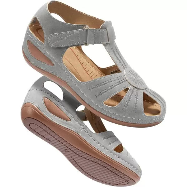 DUOYANGJIASHA Women Summer Sandals Beach Wedge Sandals Bohemia Ankle Strap Causal Comfortable Round Toe Gladiator Outdoor Shoes