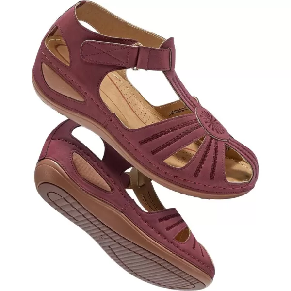 DUOYANGJIASHA Women Summer Sandals Beach Wedge Sandals Bohemia Ankle Strap Causal Comfortable Round Toe Gladiator Outdoor Shoes