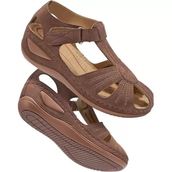 DUOYANGJIASHA Women Summer Sandals Beach Wedge Sandals Bohemia Ankle Strap Causal Comfortable Round Toe Gladiator Outdoor Shoes