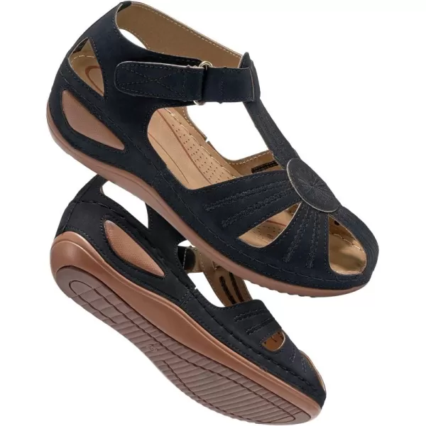 DUOYANGJIASHA Women Summer Sandals Beach Wedge Sandals Bohemia Ankle Strap Causal Comfortable Round Toe Gladiator Outdoor Shoes