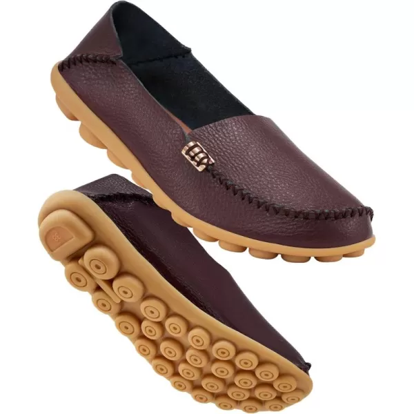 DUOYANGJIASHA Women's Comfortable Loafers Casual Round Toe Moccasins Wild Driving Flats Soft Walking Shoes Women Slip On