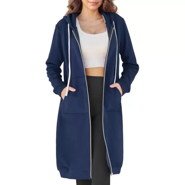 DUOYANGJIASHA Womens Hoodies Fashion Sweatshirts: Full Zip Up Winter Fleece Pullover Hoodies Fall Long Jackets with Pockets