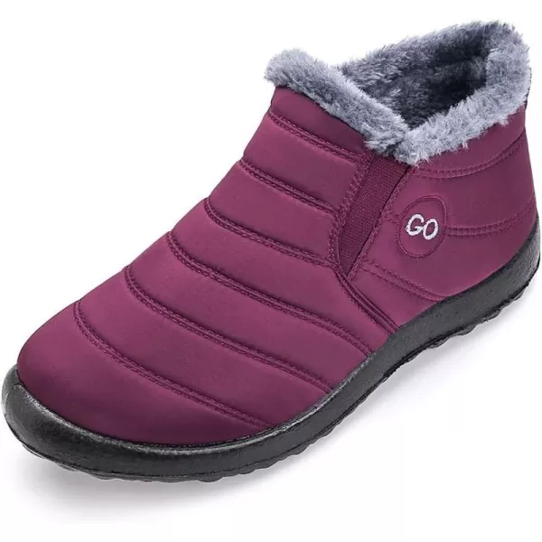 DUOYANGJIASHA Womens Snow Boots Warm Ankle Booties Waterproof Comfortable Slip On Outdoor Fur Lined Lining Winter Shoes for Women