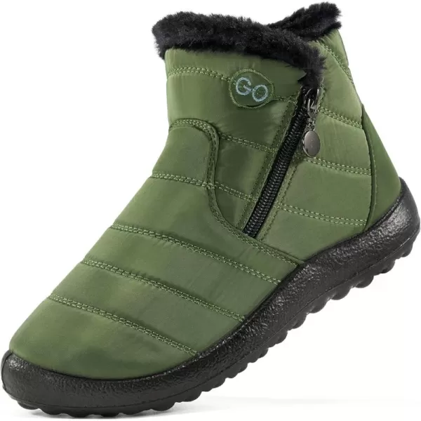 DUOYANGJIASHA Womens Snow Boots Warm Ankle Booties Waterproof Comfortable Slip On Outdoor Fur Lined Lining Winter Shoes for Women