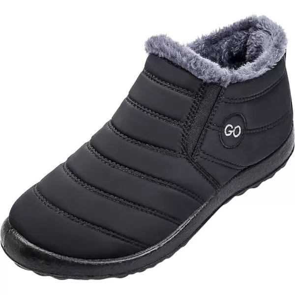 DUOYANGJIASHA Womens Snow Boots Warm Ankle Booties Waterproof Comfortable Slip On Outdoor Fur Lined Lining Winter Shoes for Women