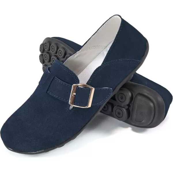 Ecetana Loafers for Women Slip On Shoes Adjustable Casual Comfort Walking Flats Loafers Womens Fashion Round Toe Driving Moccasins Boat Shoes