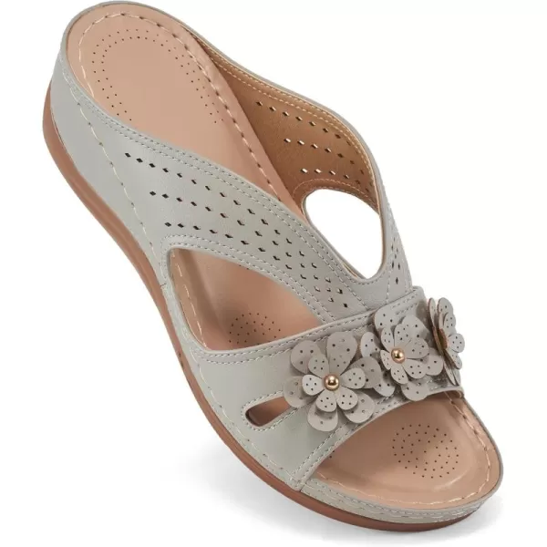 Ecetana Sandals for Women Wedge Shoes: Slip On Dressy Summer Comfortable Slides Sandals Lightweight Memory Foam Platform Shoes
