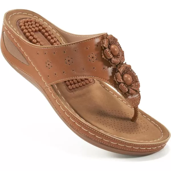 Ecetana Womens Sandals Platform Wedge: Comfortable Dressy Casual Summer Beach Shoes Slides Walking Flip Flops for Women