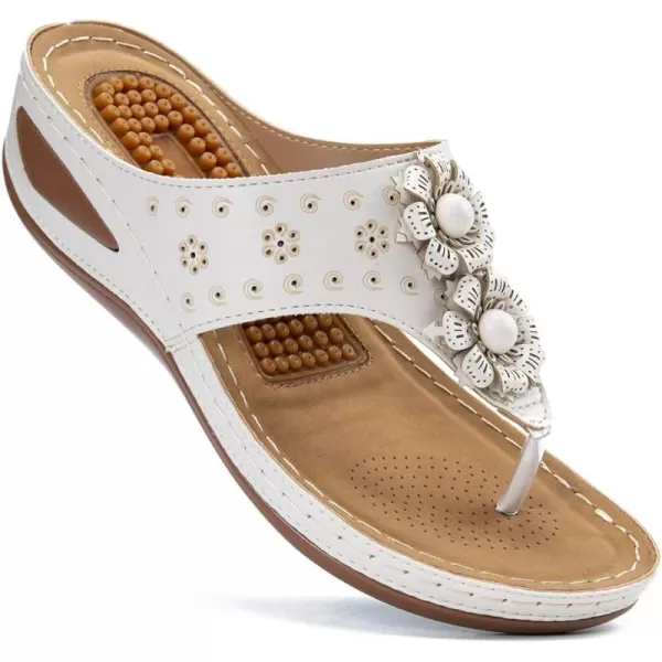 Ecetana Womens Sandals Platform Wedge: Comfortable Dressy Casual Summer Beach Shoes Slides Walking Flip Flops for Women