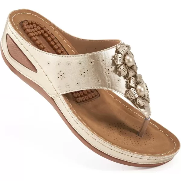Ecetana Womens Sandals Platform Wedge: Comfortable Dressy Casual Summer Beach Shoes Slides Walking Flip Flops for Women