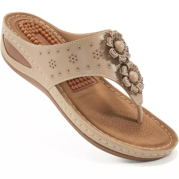 Ecetana Womens Sandals Platform Wedge: Comfortable Dressy Casual Summer Beach Shoes Slides Walking Flip Flops for Women