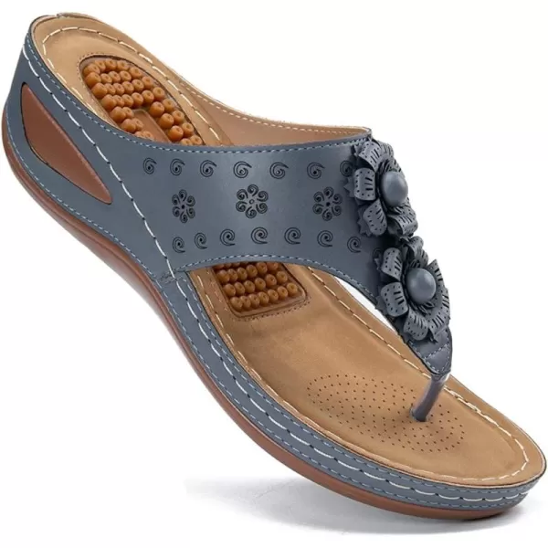 Ecetana Womens Sandals Platform Wedge: Comfortable Dressy Casual Summer Beach Shoes Slides Walking Flip Flops for Women