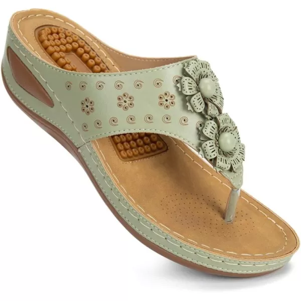 Ecetana Womens Sandals Platform Wedge: Comfortable Dressy Casual Summer Beach Shoes Slides Walking Flip Flops for Women