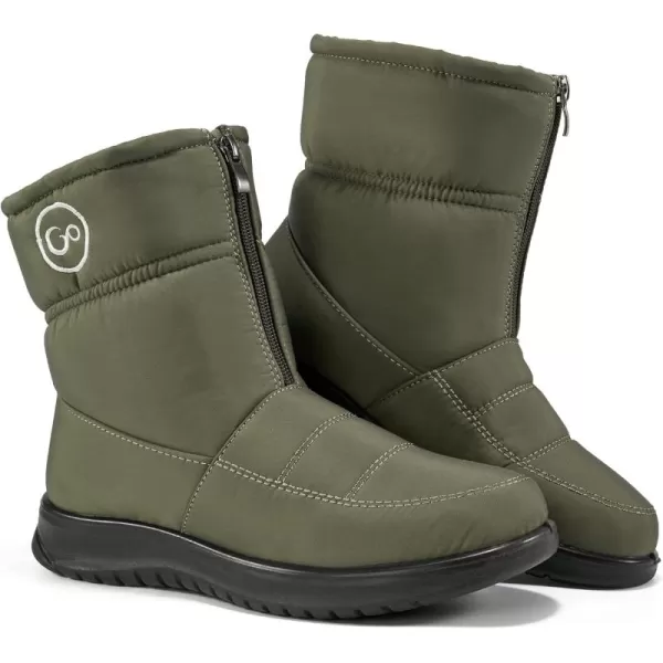 Ecetana Womens Snow Boots for Winter: Ankle Booties with Warm Fur Lined Waterproof Shoes Slip On Comfortable Lightweight Zipper Boots for Women