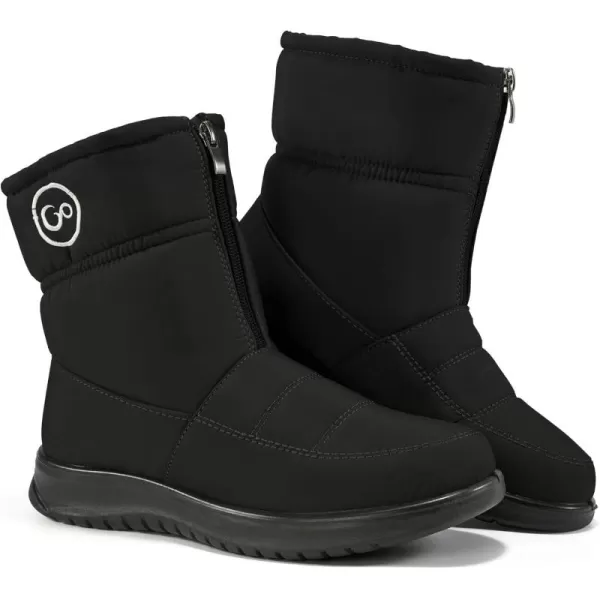 Ecetana Womens Snow Boots for Winter: Ankle Booties with Warm Fur Lined Waterproof Shoes Slip On Comfortable Lightweight Zipper Boots for Women