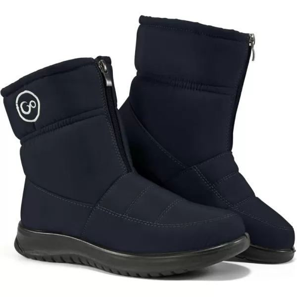 Ecetana Womens Snow Boots for Winter: Ankle Booties with Warm Fur Lined Waterproof Shoes Slip On Comfortable Lightweight Zipper Boots for Women