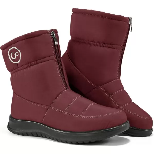 Ecetana Womens Snow Boots for Winter: Ankle Booties with Warm Fur Lined Waterproof Shoes Slip On Comfortable Lightweight Zipper Boots for Women