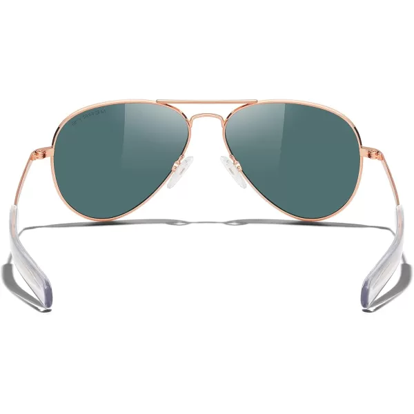 MERRYS Classic Aviator Military Polarized Sunglasses for Men or Women S856222k Rose Gold FrameRose Gold Polarized Lens