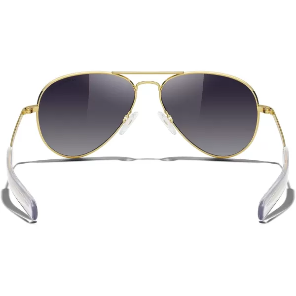 MERRYS Classic Aviator Military Polarized Sunglasses for Men or Women S856223k Gold FrameBlack Gradient Polarized Lens