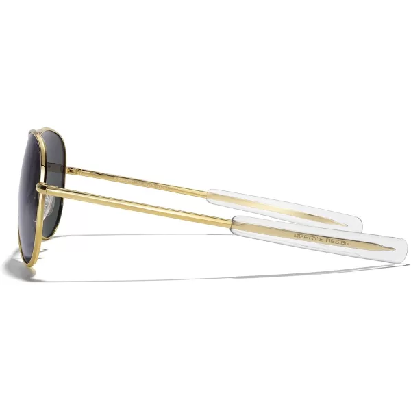 MERRYS Classic Aviator Military Polarized Sunglasses for Men or Women S856223k Gold FrameBlack Polarized Lens