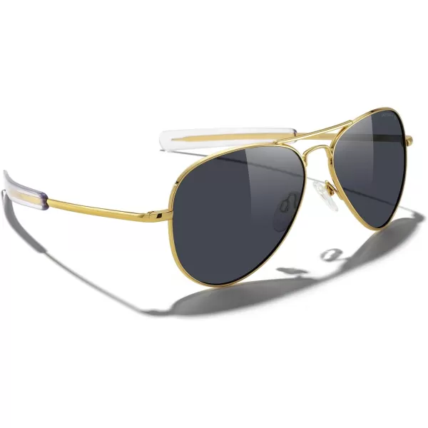 MERRYS Classic Aviator Military Polarized Sunglasses for Men or Women S856223k Gold FrameBlack Polarized Lens