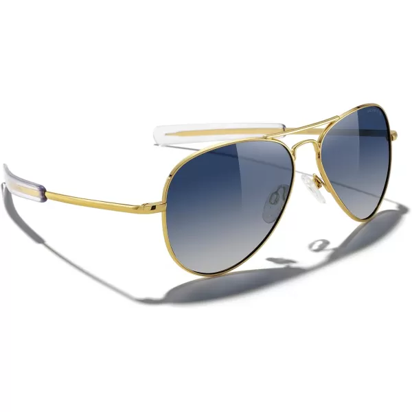 MERRYS Classic Aviator Military Polarized Sunglasses for Men or Women S856223k Gold FrameBlue Tinted Gradient Polarized Lens
