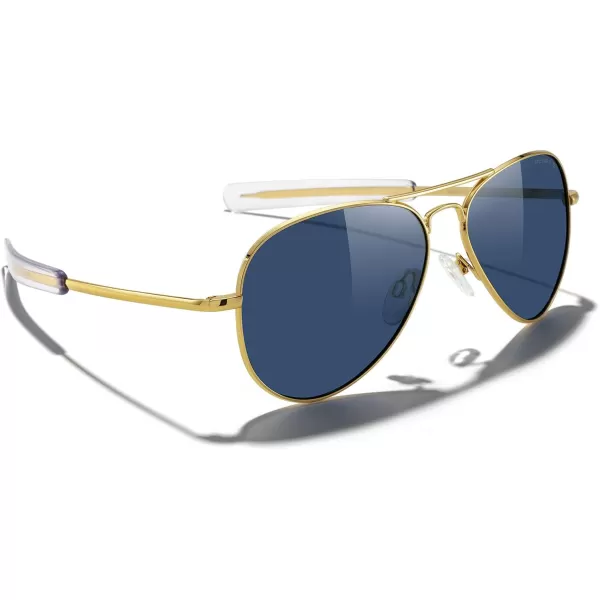 MERRYS Classic Aviator Military Polarized Sunglasses for Men or Women S856223k Gold FrameBlue Tinted Polarized Lens