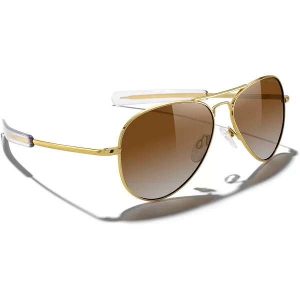 MERRYS Classic Aviator Military Polarized Sunglasses for Men or Women S856223k Gold FrameBrown Gradient Polarized Lens