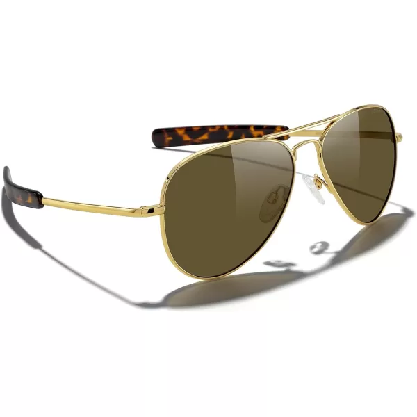 MERRYS Classic Aviator Military Polarized Sunglasses for Men or Women S856223k Gold FrameBrown Polarized Lens
